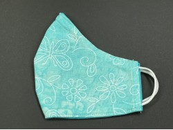 Handmade Reversable Facemask - Green Floral & Butterfly