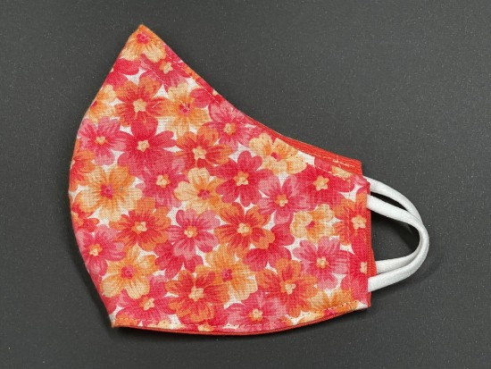 Handmade Reversable Facemask - Floral Orange Handmade Reversable Facemask - Floral Orange