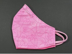 Handmade Reversable Facemask - Pink Hearts