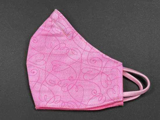 Handmade Reversable Facemask - Pink Hearts Handmade Reversable Facemask - Pink Hearts