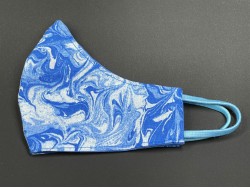 Handmade Reversable Facemask - Marble Blue