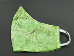 Handmade Reversable Facemask - Lime Green Swirl