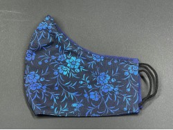 Handmade Reversable Facemask - Dark Blue Floral