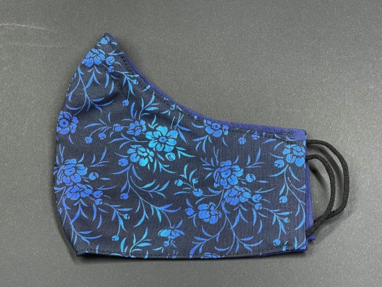 Handmade Reversable Facemask - Dark Blue Floral Handmade Reversable Facemask - Dark Blue Floral